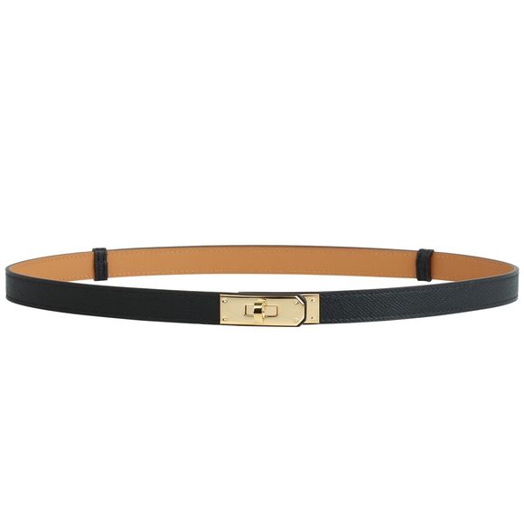 Skinny Epsom Box Calfskin Leather Belt With All-steel Hardware The🐠